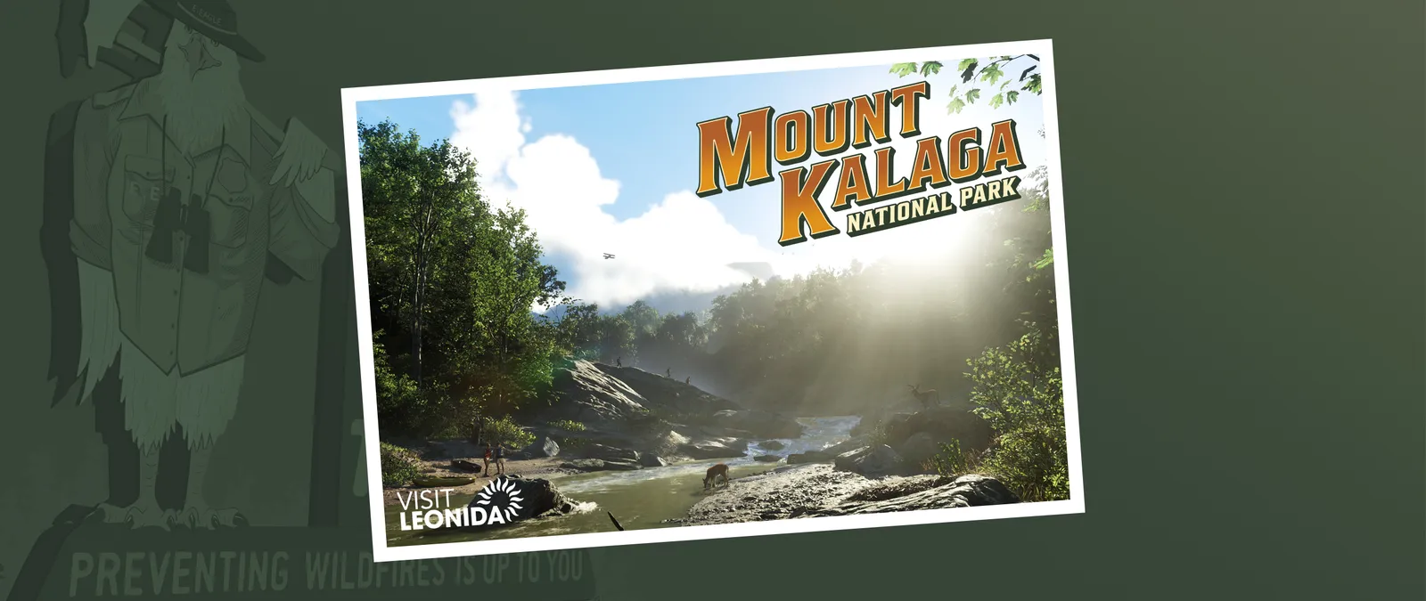 Mount Kalaga postcard — official Rockstar artwork