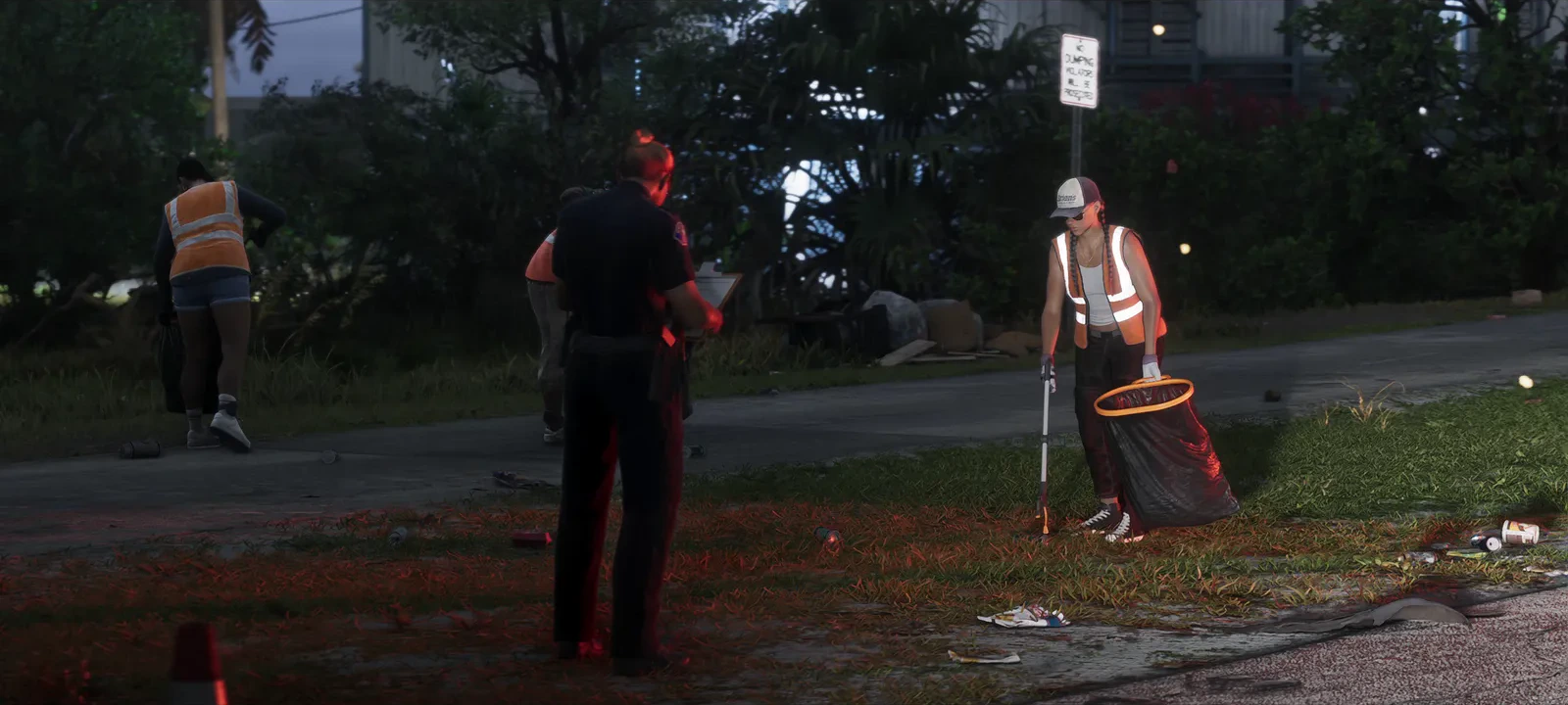 Police and a community-service scene — official trailer screenshot